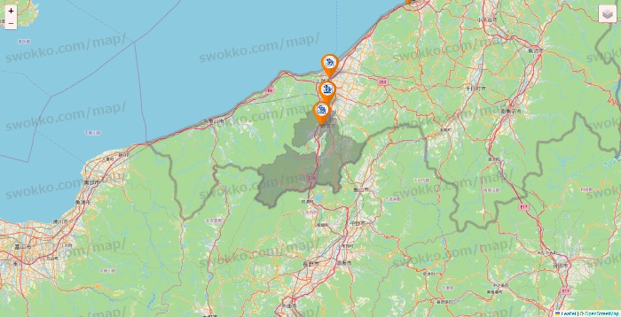 新潟県のコメダ珈琲の店舗地図
