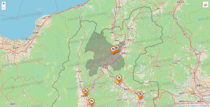 長野県のコメダ珈琲の店舗地図