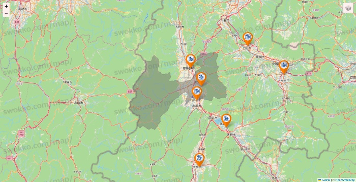 長野県のコメダ珈琲の店舗地図