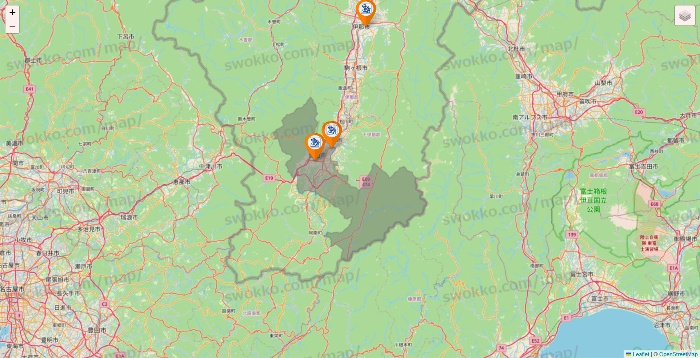 長野県のコメダ珈琲の店舗地図