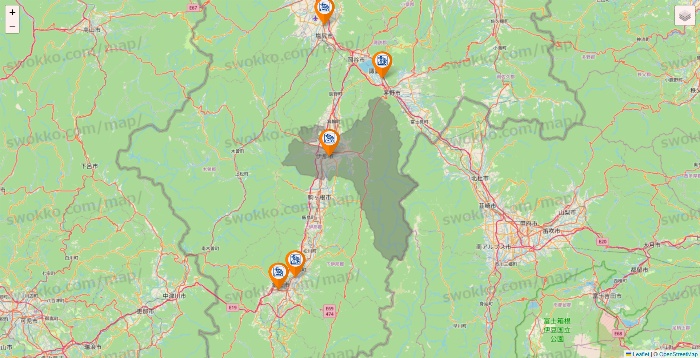 長野県のコメダ珈琲の店舗地図