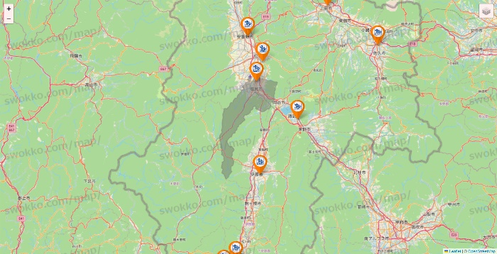 長野県のコメダ珈琲の店舗地図