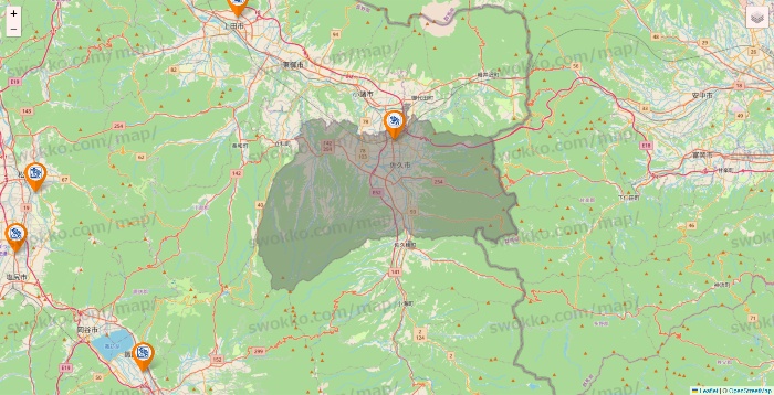 長野県のコメダ珈琲の店舗地図