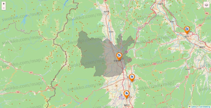 長野県のコメダ珈琲の店舗地図