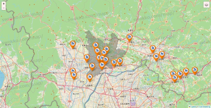 岐阜県のコメダ珈琲の店舗地図