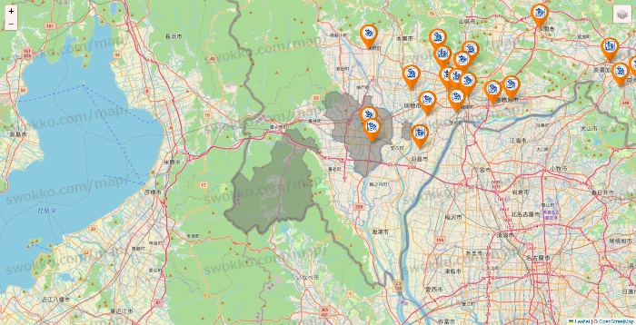岐阜県のコメダ珈琲の店舗地図