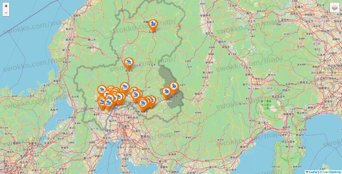 岐阜県のコメダ珈琲の店舗地図
