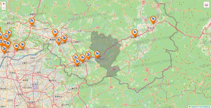 岐阜県のコメダ珈琲の店舗地図