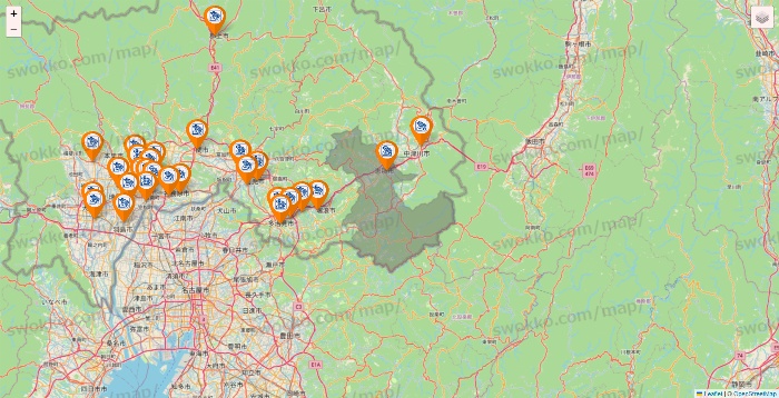 岐阜県のコメダ珈琲の店舗地図