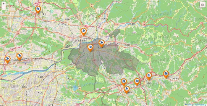 岐阜県のコメダ珈琲の店舗地図
