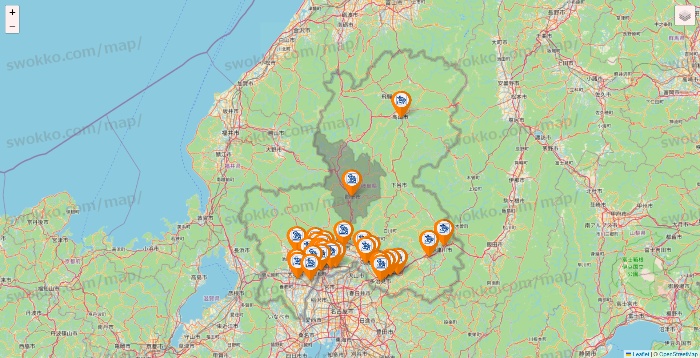 岐阜県のコメダ珈琲の店舗地図