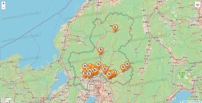 岐阜県のコメダ珈琲の店舗地図