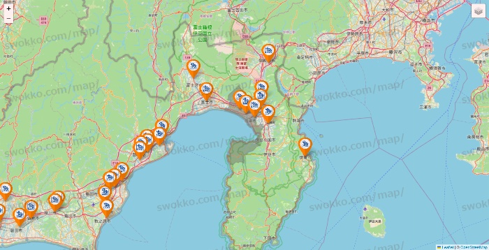 静岡県のコメダ珈琲の店舗地図