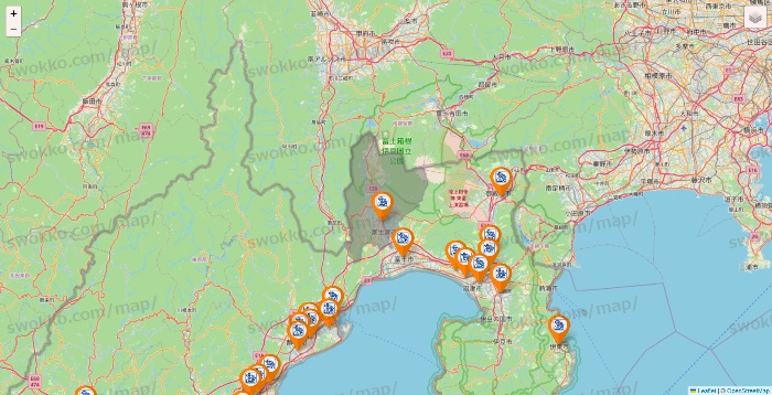 静岡県のコメダ珈琲の店舗地図
