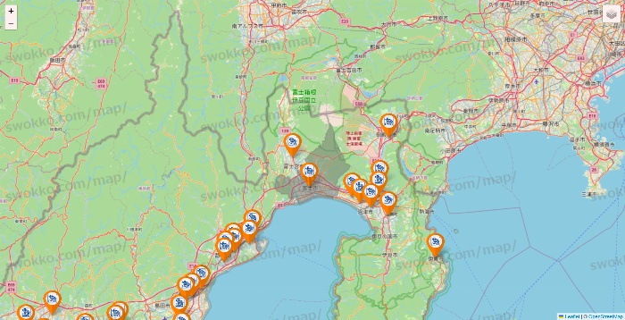 静岡県のコメダ珈琲の店舗地図