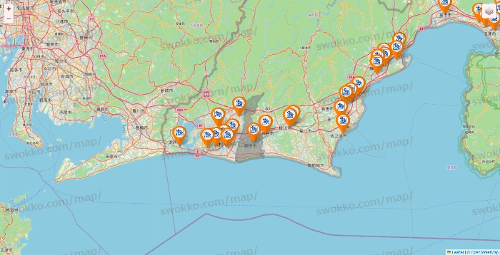 静岡県のコメダ珈琲の店舗地図