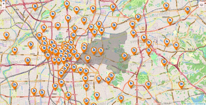 愛知県のコメダ珈琲の店舗地図