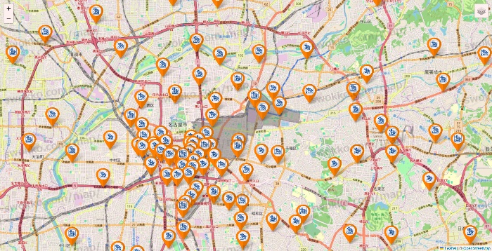 愛知県のコメダ珈琲の店舗地図