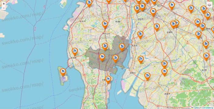 愛知県のコメダ珈琲の店舗地図