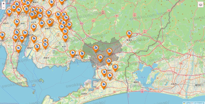 愛知県のコメダ珈琲の店舗地図