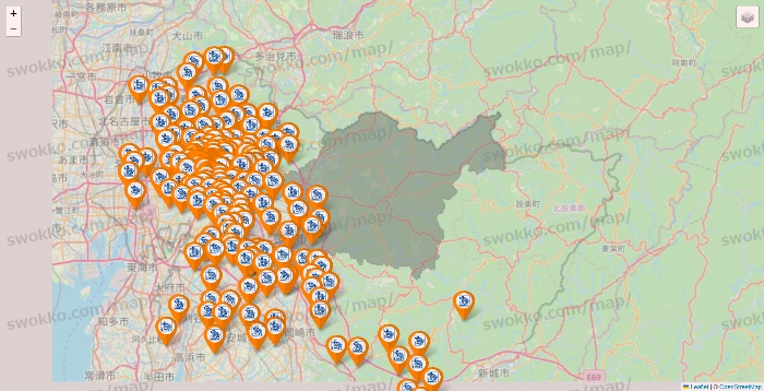 愛知県のコメダ珈琲の店舗地図