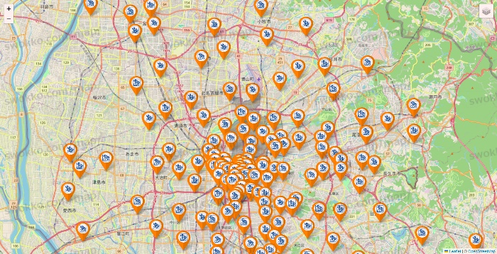 愛知県のコメダ珈琲の店舗地図