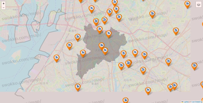 愛知県のコメダ珈琲の店舗地図