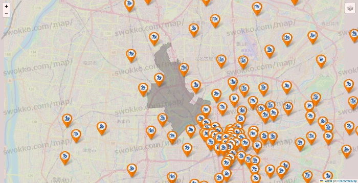 愛知県のコメダ珈琲の店舗地図