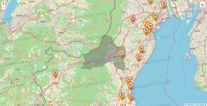 三重県のコメダ珈琲の店舗地図