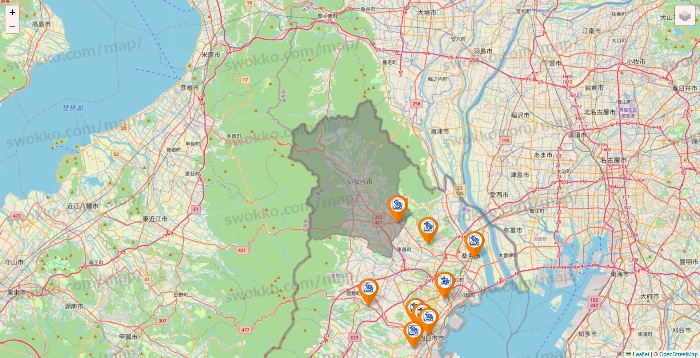 三重県のコメダ珈琲の店舗地図