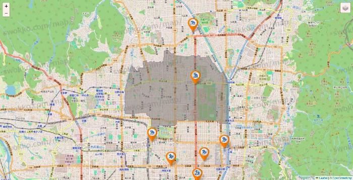京都府のコメダ珈琲の店舗地図