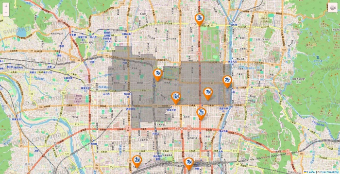 京都府のコメダ珈琲の店舗地図
