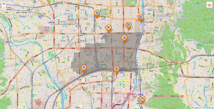 京都府のコメダ珈琲の店舗地図
