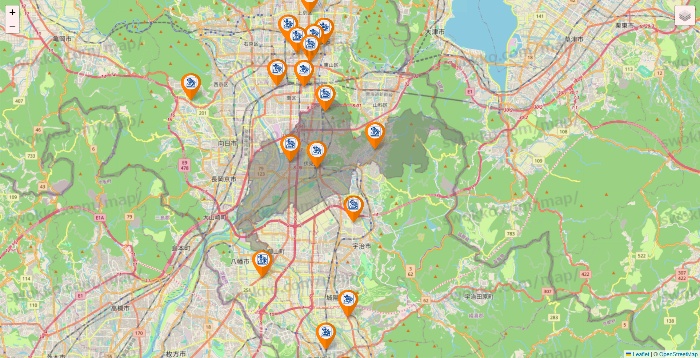 京都府のコメダ珈琲の店舗地図