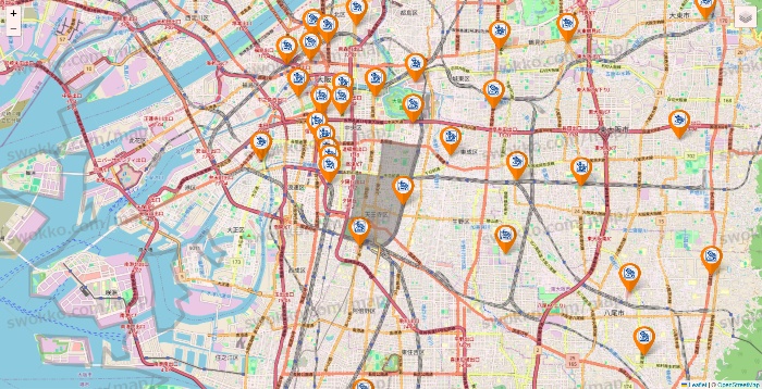 大阪府のコメダ珈琲の店舗地図