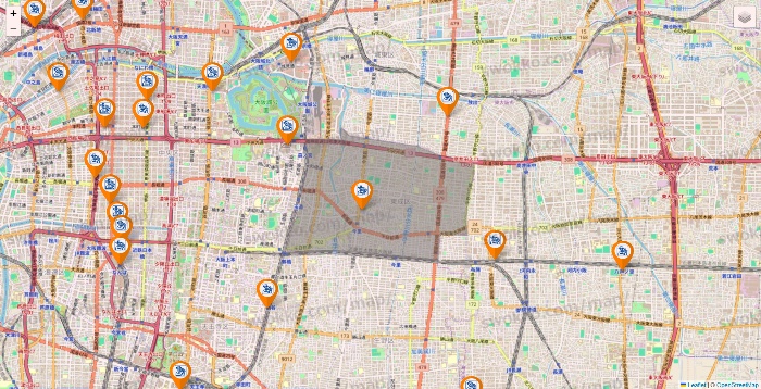 大阪府のコメダ珈琲の店舗地図