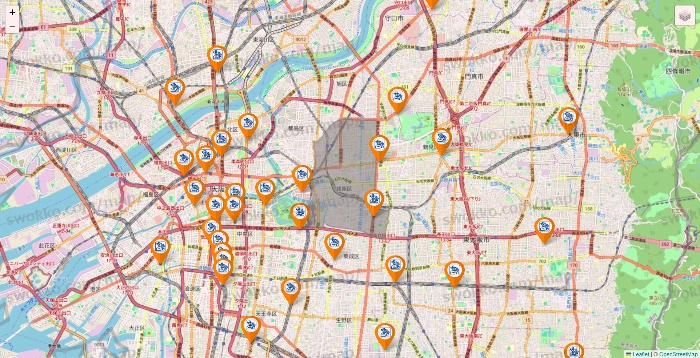 大阪府のコメダ珈琲の店舗地図