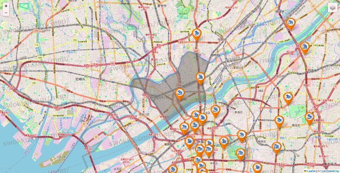 大阪府のコメダ珈琲の店舗地図