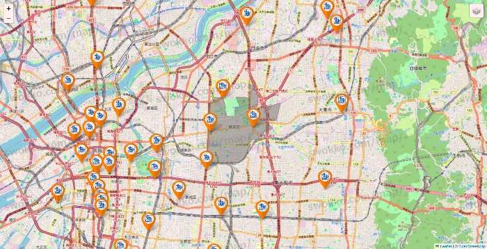 大阪府のコメダ珈琲の店舗地図