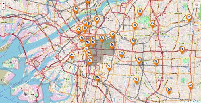 大阪府のコメダ珈琲の店舗地図