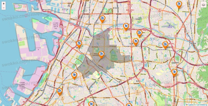 大阪府のコメダ珈琲の店舗地図