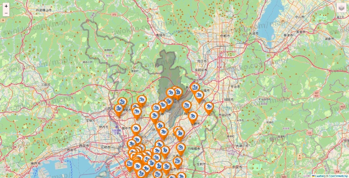 大阪府のコメダ珈琲の店舗地図