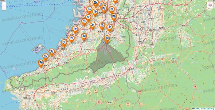 大阪府のコメダ珈琲の店舗地図