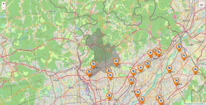 大阪府のコメダ珈琲の店舗地図