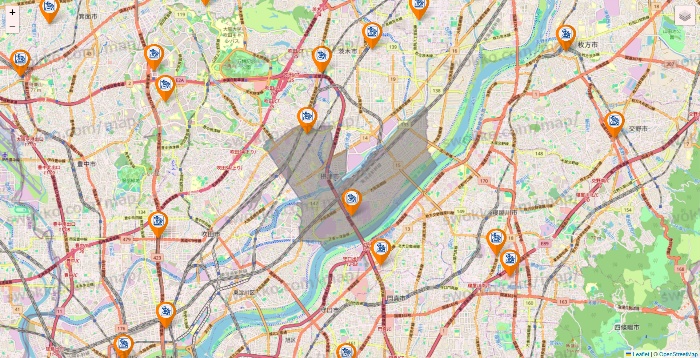 大阪府のコメダ珈琲の店舗地図