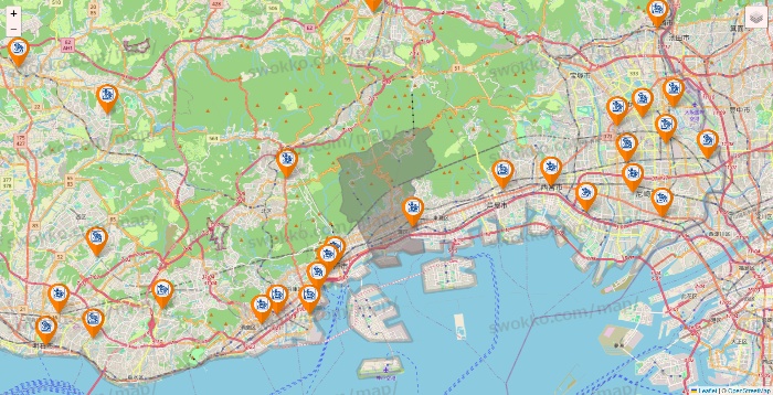 兵庫県のコメダ珈琲の店舗地図