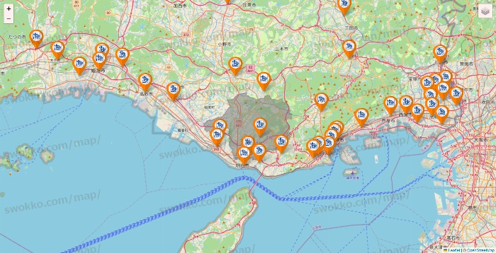兵庫県のコメダ珈琲の店舗地図