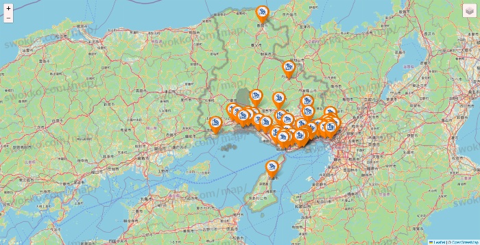 兵庫県のコメダ珈琲の店舗地図