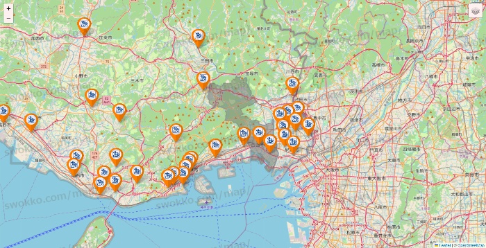 兵庫県のコメダ珈琲の店舗地図