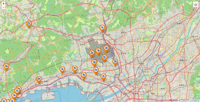 兵庫県のコメダ珈琲の店舗地図